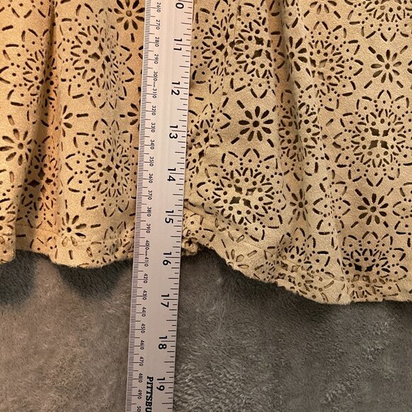 Altard State Juniors Faux Suede Leather Mandala Geometric Circle Skater Skirt L - Picture 8 of 11